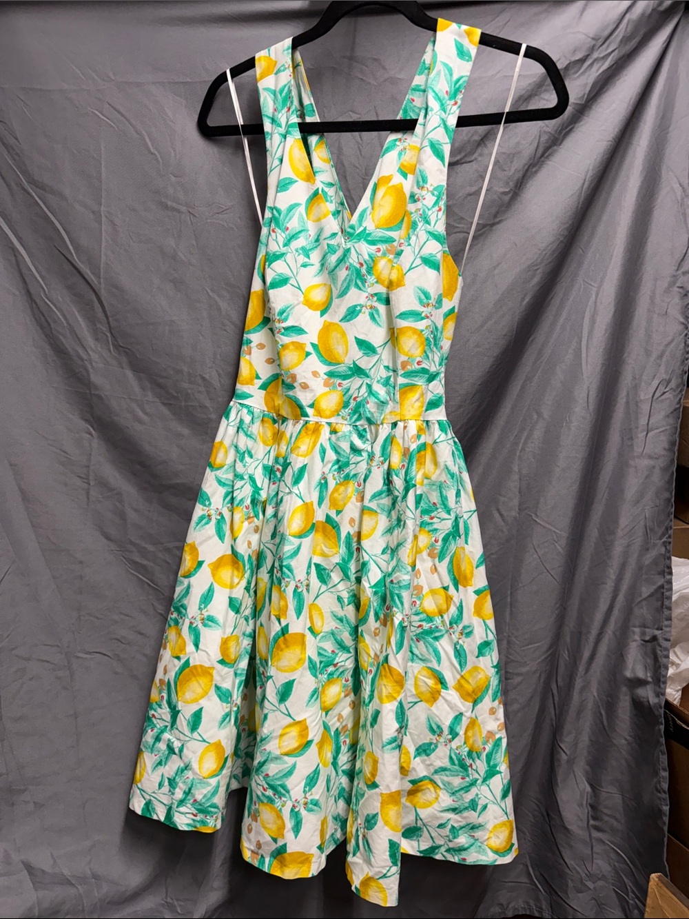 Elle Yellow Lemon Print Midi Dress on White